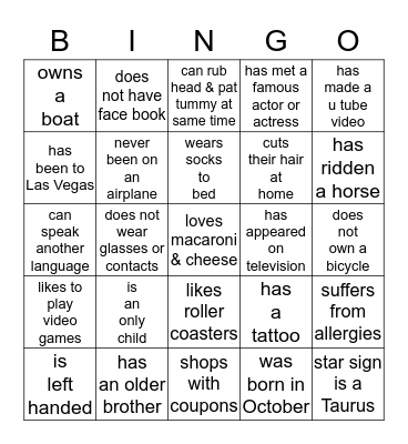 Northwest Bank People Bingo Card