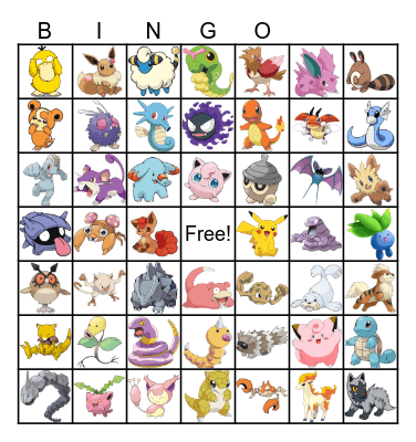 Pokemon Bingo Card