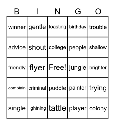 BINGO Card
