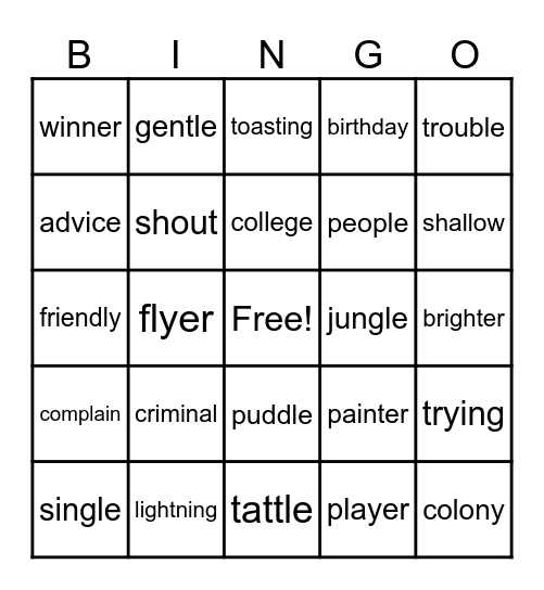 BINGO Card