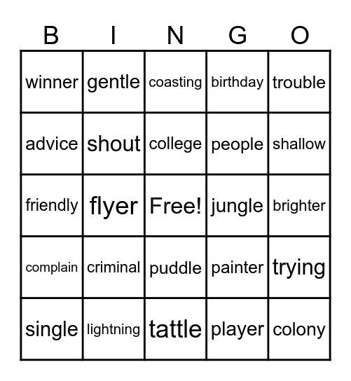 BINGO Card
