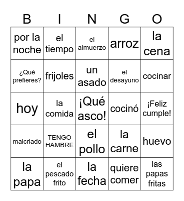 LINA LA MALCRIADA Bingo Card