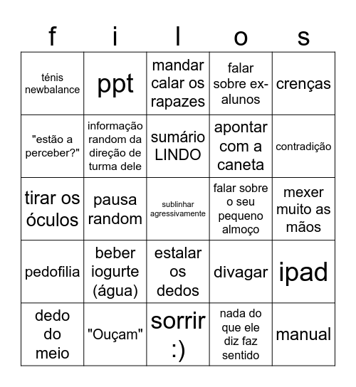 purguelema ☝️🤓 Bingo Card