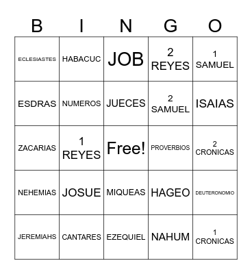 NUEVO TESTAMENTO Bingo Card