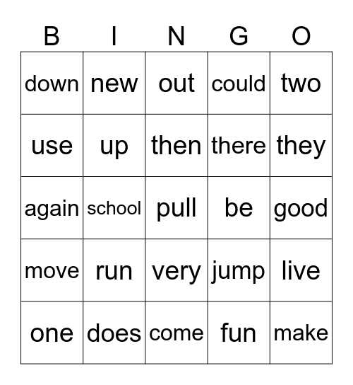 Tri 1 Fluency Find It Bingo Card