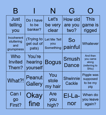 Smush Bingo Card