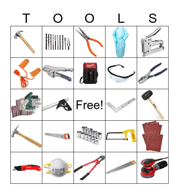 Tools Bingo Card