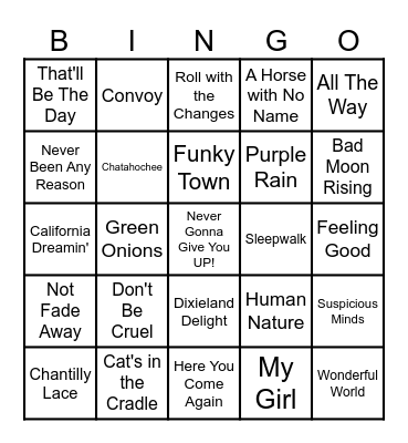 MUSIC BINGO Card