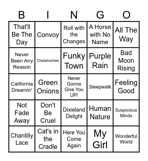 MUSIC BINGO Card