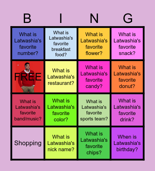 Who can guess it first! Bingo Card