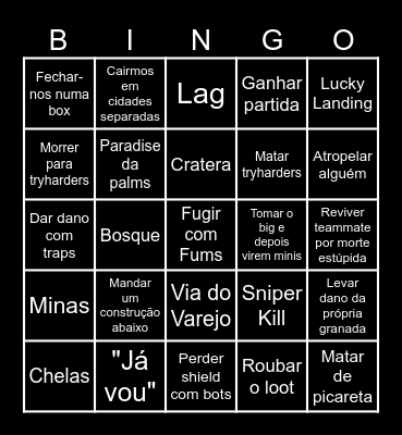 FORTNITE BINGO Card