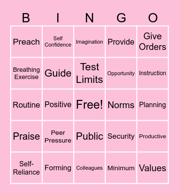 Chapter 11 BINGO Card