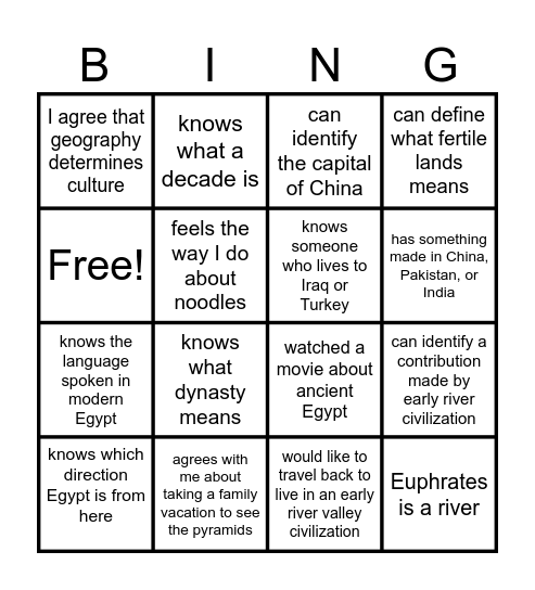 Find Someone Who Bingo Card