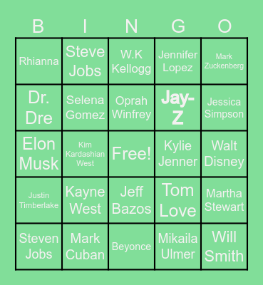 Famous Entrepreneurs Bingo Card