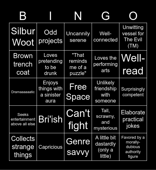 WESLEY BINGO Card