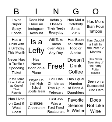 DC3 Bingo! Bingo Card