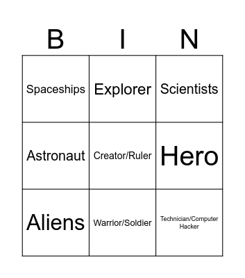 Archetype Bingo Card