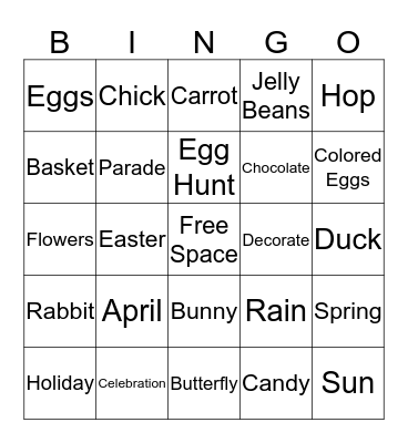 Spring Bingo Card