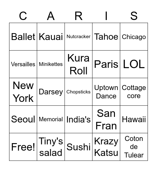 Bingo Card