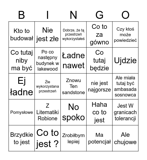 Kaskader bingo Card