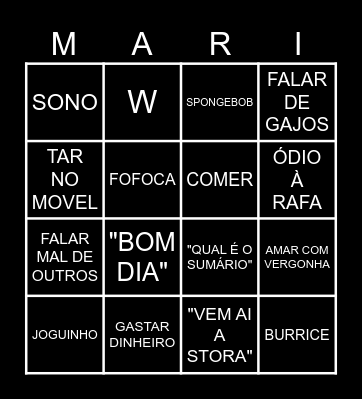 MARIANA BINGO Card