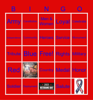 Veterans' Bingo Card