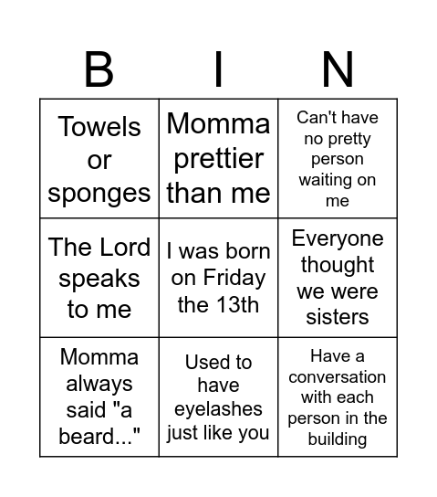 BINGO JAVIS Bingo Card