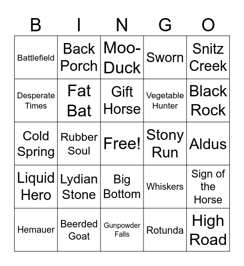 2024 Brewery Closures Bingo Card