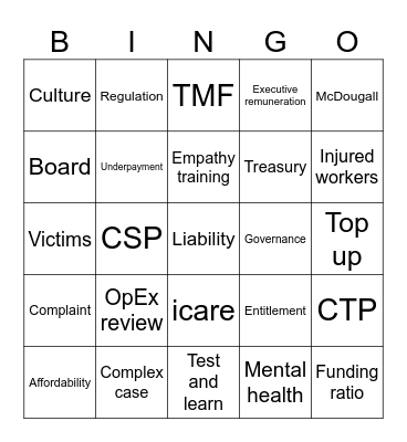 Estimates bingo Card