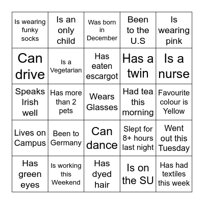 Class Rep Training 23/24 Bingo Card