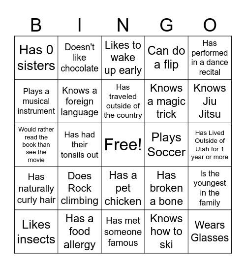 Round Rock Primary Bingo (older kids) Bingo Card