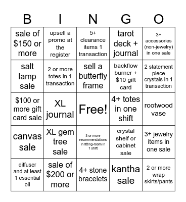 Holiday Bingo Card