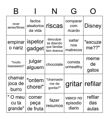 MarianOH BingOH Bingo Card