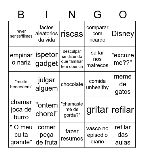 MarianOH BingOH Bingo Card