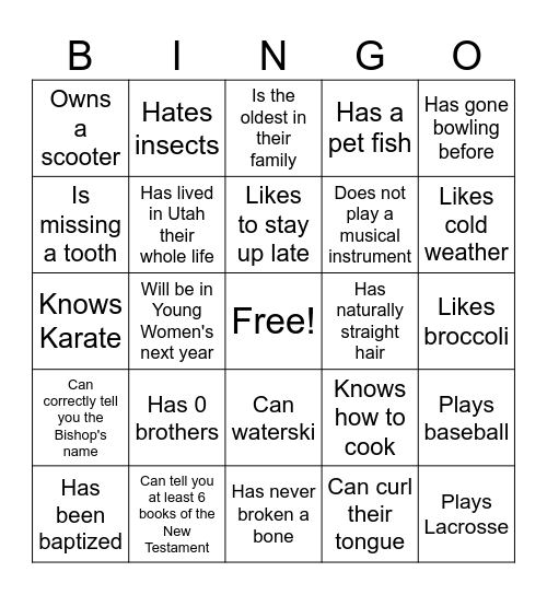 Round Rock Primary Bingo (older kids 2) Bingo Card