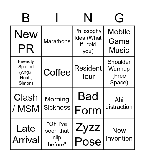 jim bingo Card