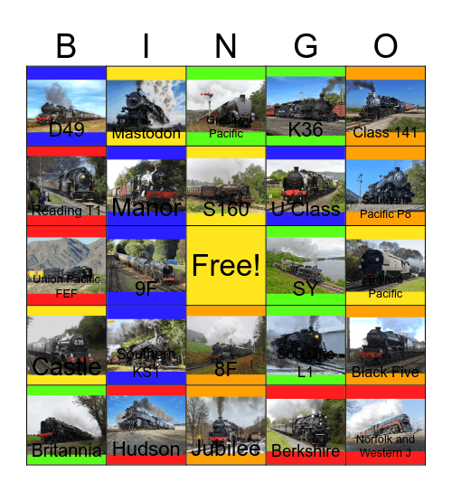 Steam Spirit Bingo Card