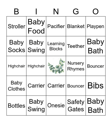 BABY Bingo Card