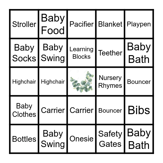 BABY BINGO!! Bingo Card