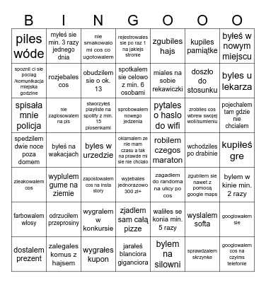 co zrobiłeś w 2023 Bingo Card