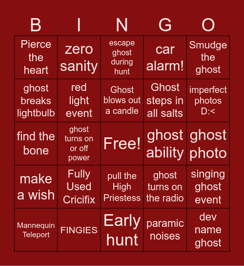 Tanglewood Bingo Card