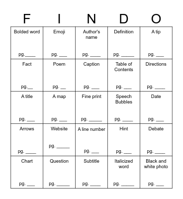 Scholastic Preview- Bingo Card