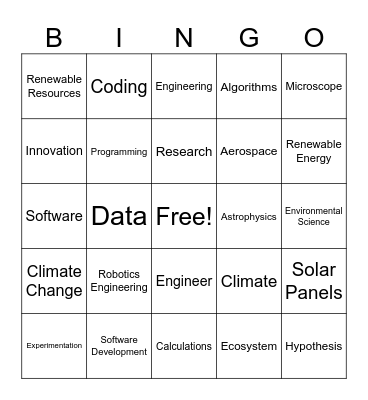 STEAM Bingo Card