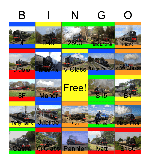 British Steam Locomotives Bingo Card