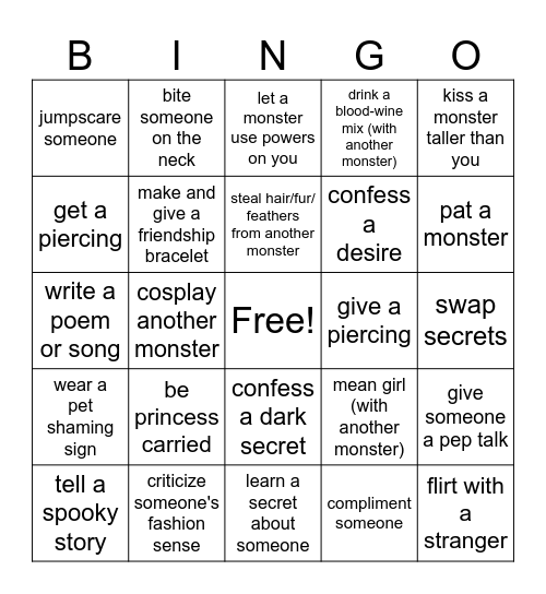 OBERON - CONFIDENCE BOOST Bingo Card