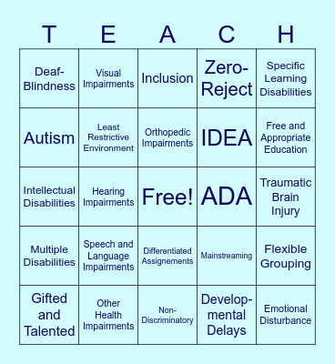 Chapter 12: Inclusion Bingo Card
