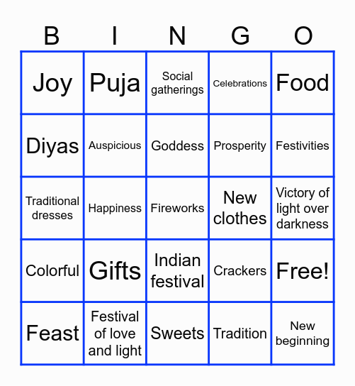 CD Diwali Bingo Card