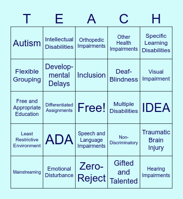 Chapter 12: Inclusion Bingo Card