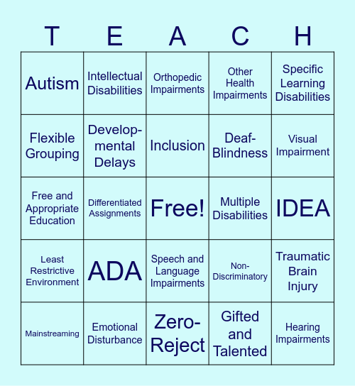 Chapter 12: Inclusion Bingo Card