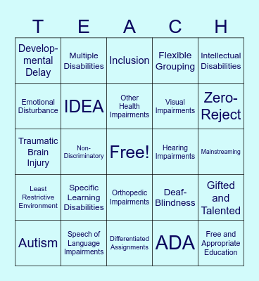 Chapter 12: Inclusion Bingo Card